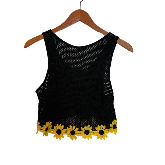 Agua Bendita Free People Colaboration Brit Sunshower Crop Top Tank Black Size S - Picture 7 of 12